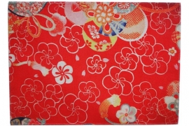 Water-resistant placemat Kimono red